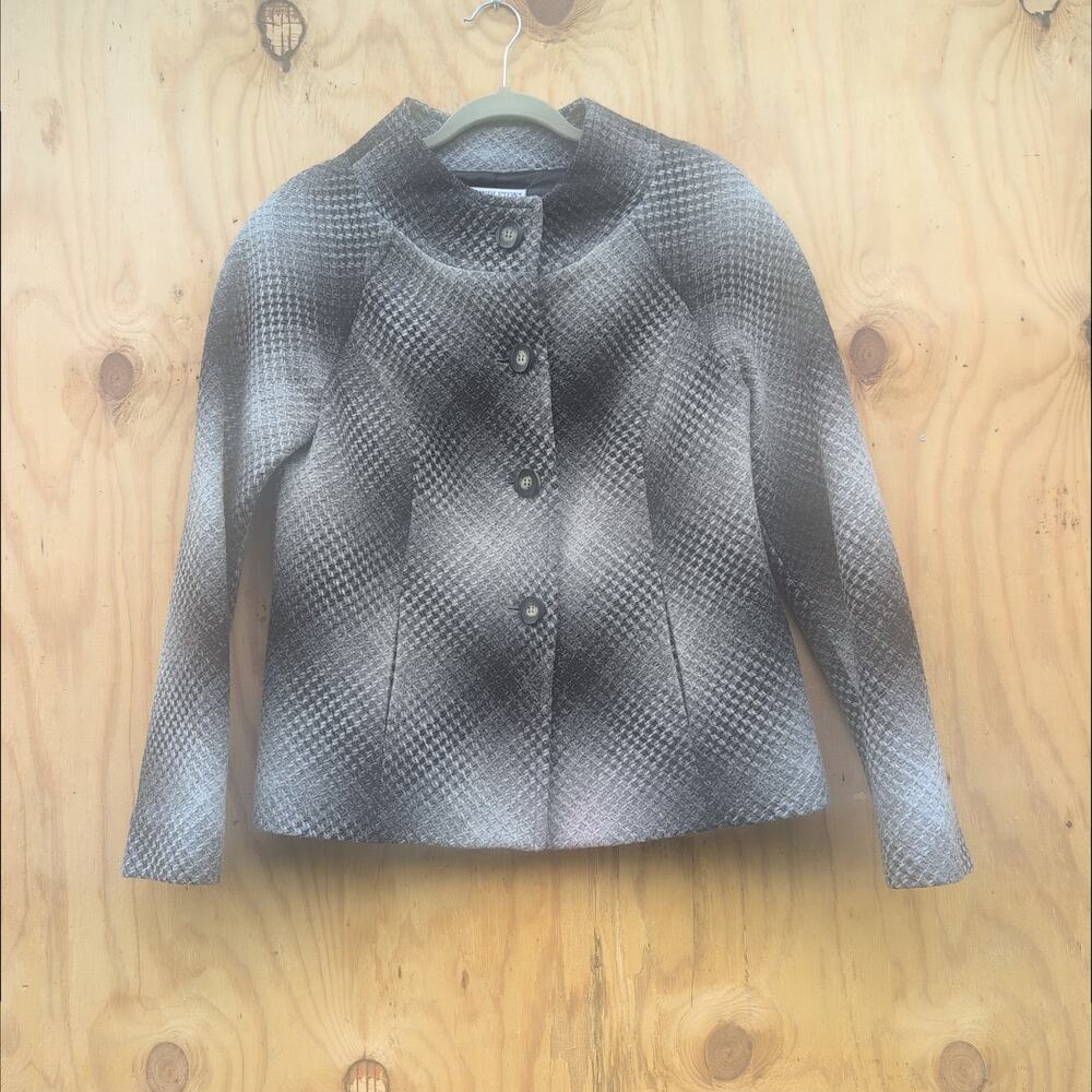Pendleton Crosshatch Tweed Blazer Lambs Wool Virgin Wool Women's 12